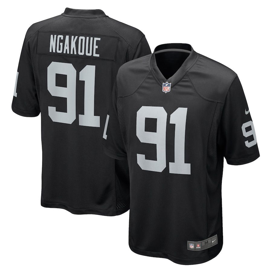 Men Oakland Raiders 91 Yannick Ngakoue Nike Black Game NFL Jersey